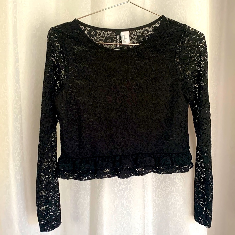 H&M Lace Cropped Top Sz: S